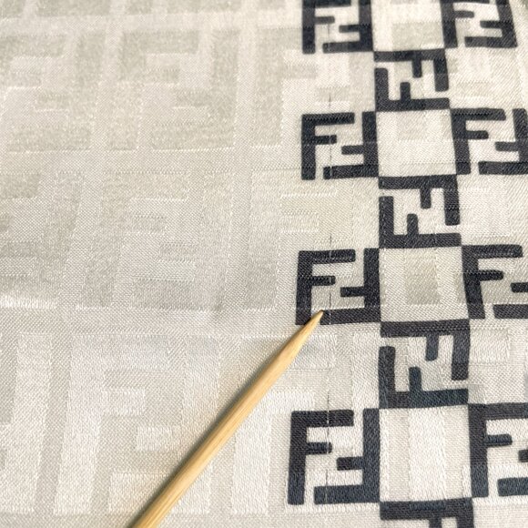 Vintage Fendi Cotton Scarf with Embroidered Logo - Picture 12 of 13